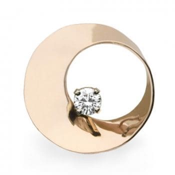 Mobius Twist pendant with diamond in rose gold